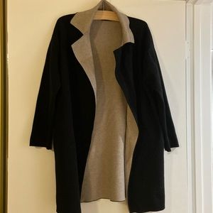 Zara Knit Tan & Black Wrap with pockets